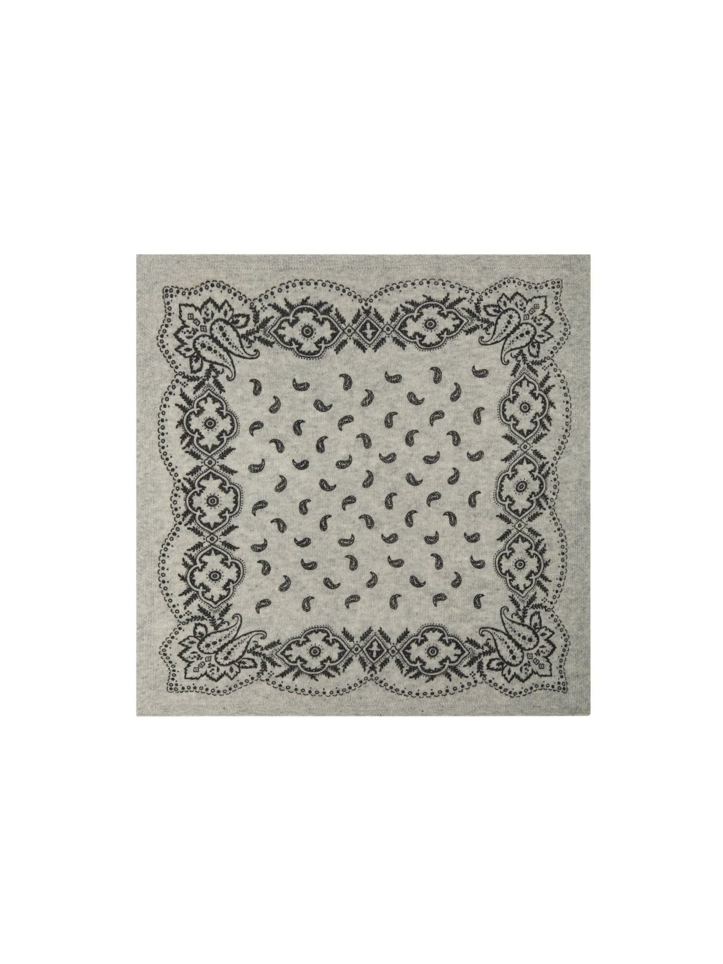 Adelina Paisley Knit Scarf Grey Melange