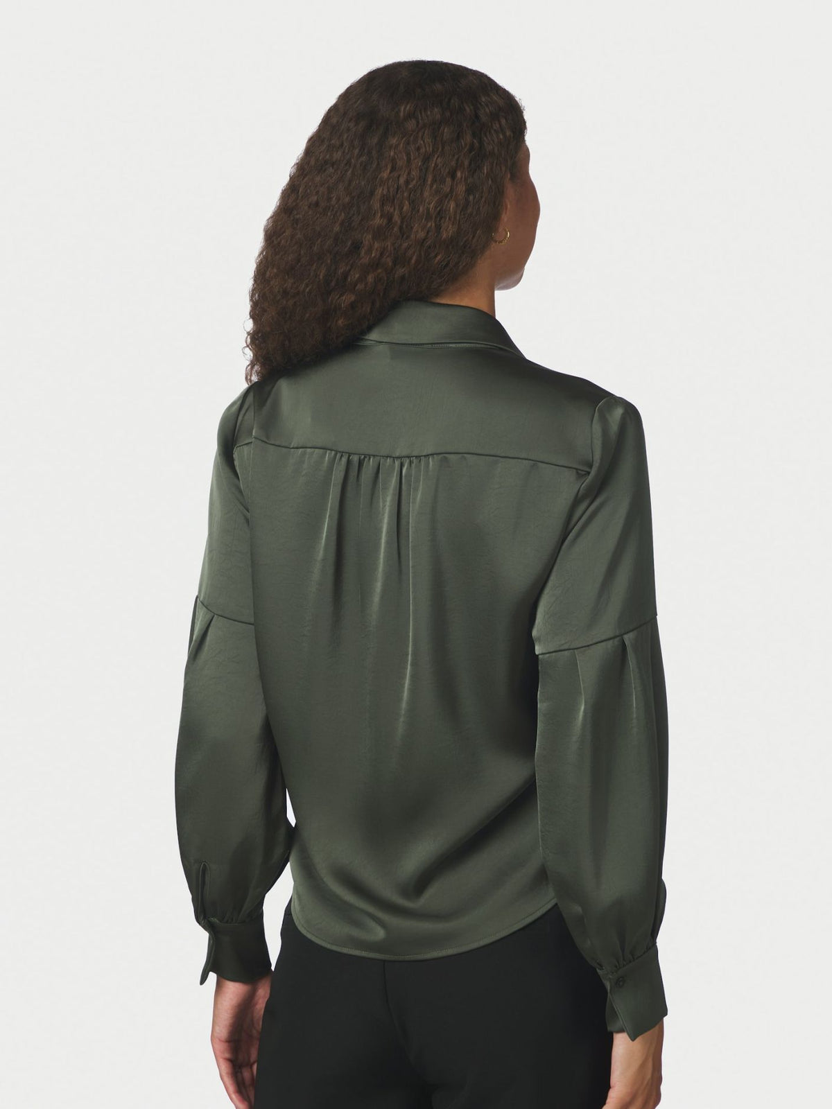 Naja Satin Shirt Dark Green