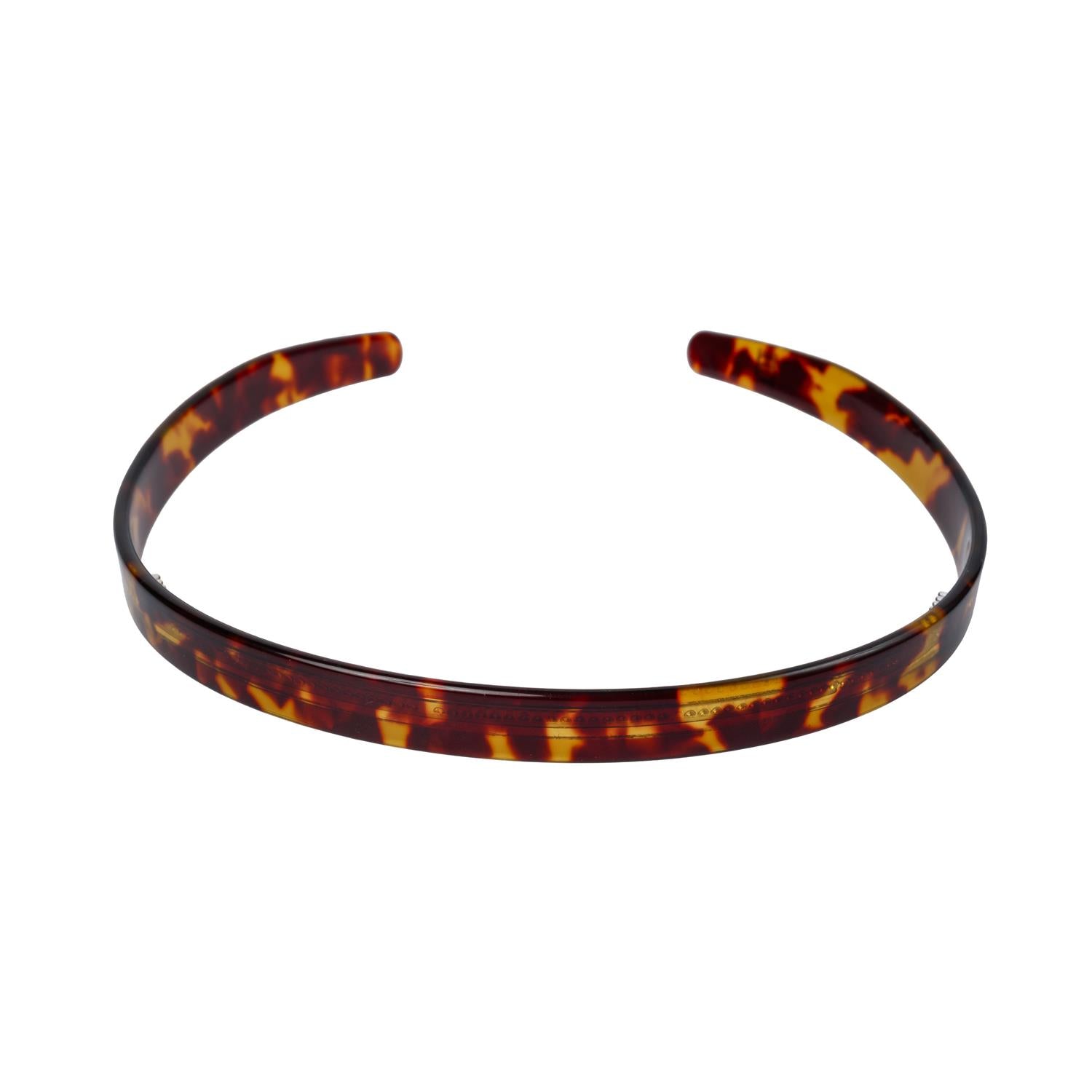 Plain Hair Band Thin Brown Tortoise