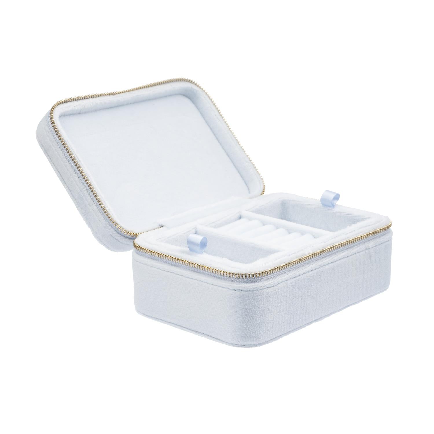 Velvet Jewellery Box Cool Baby Blue