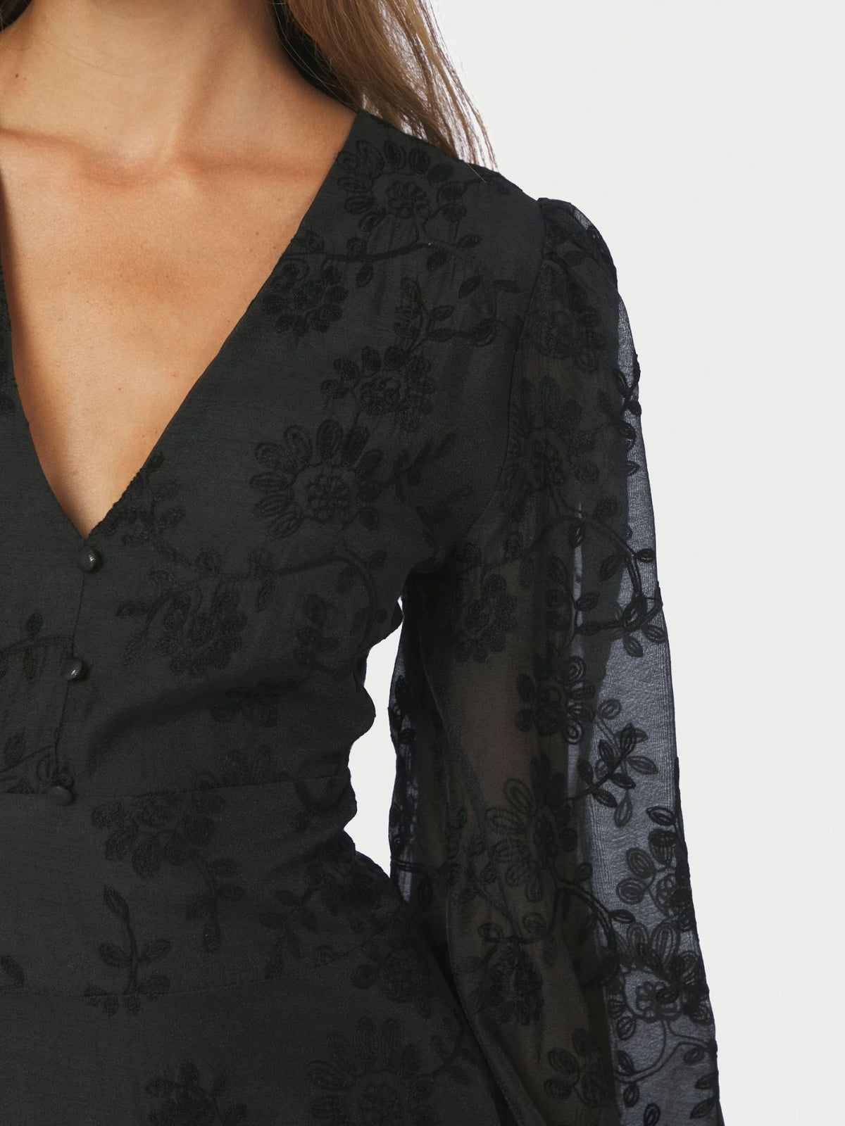 Milly Embroidery Dress Black