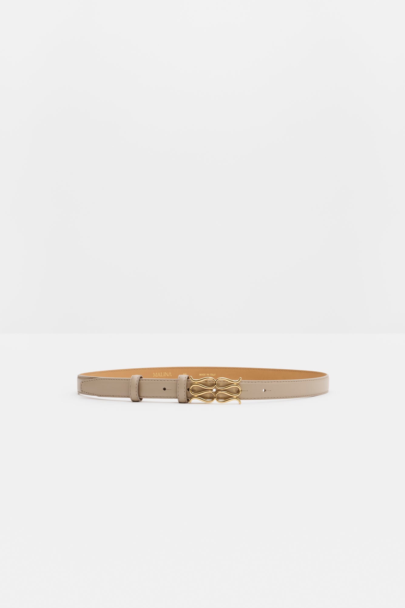 Monogram skinnbelte lys taupe