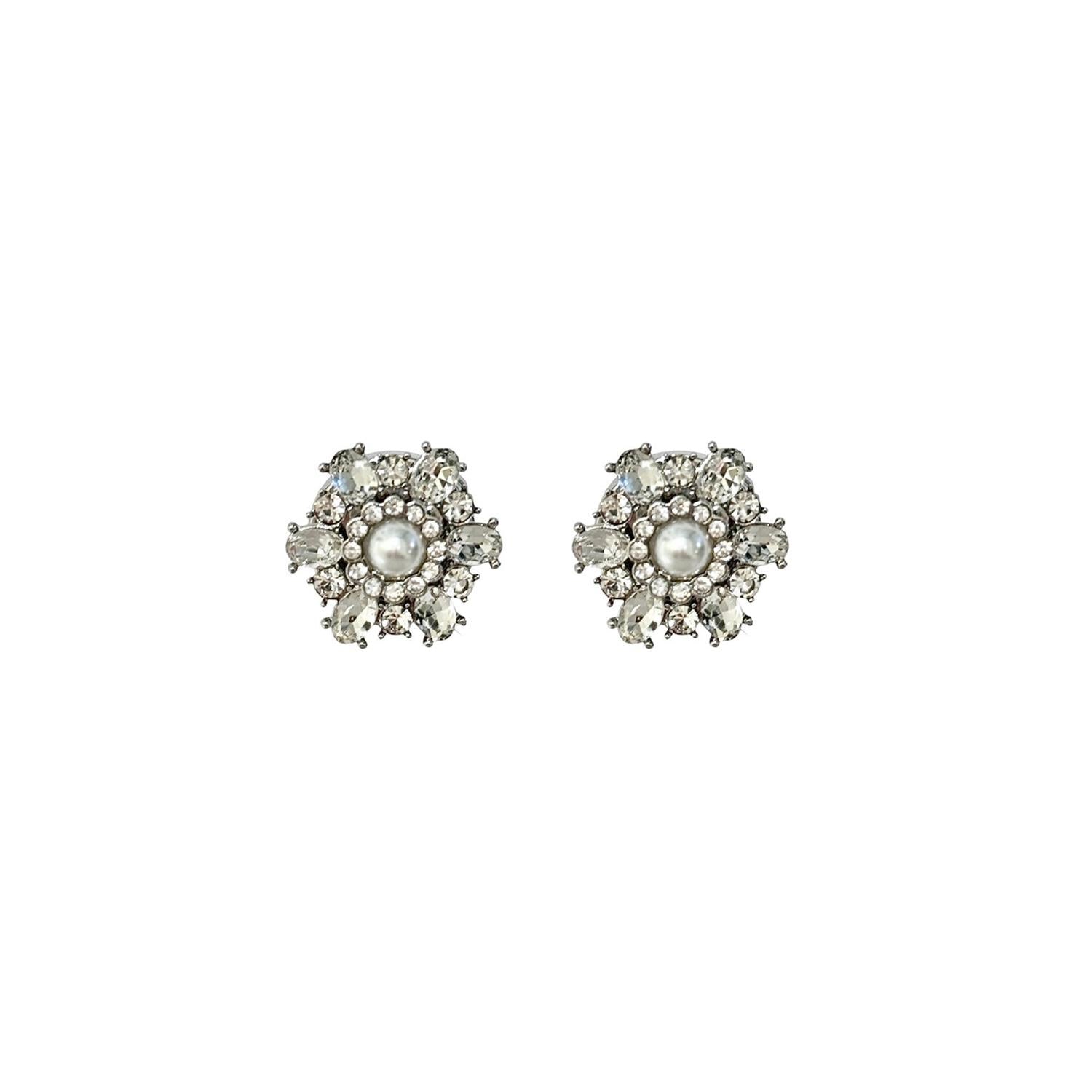 Crystal Vintage w/Pearl Button Covers Silver