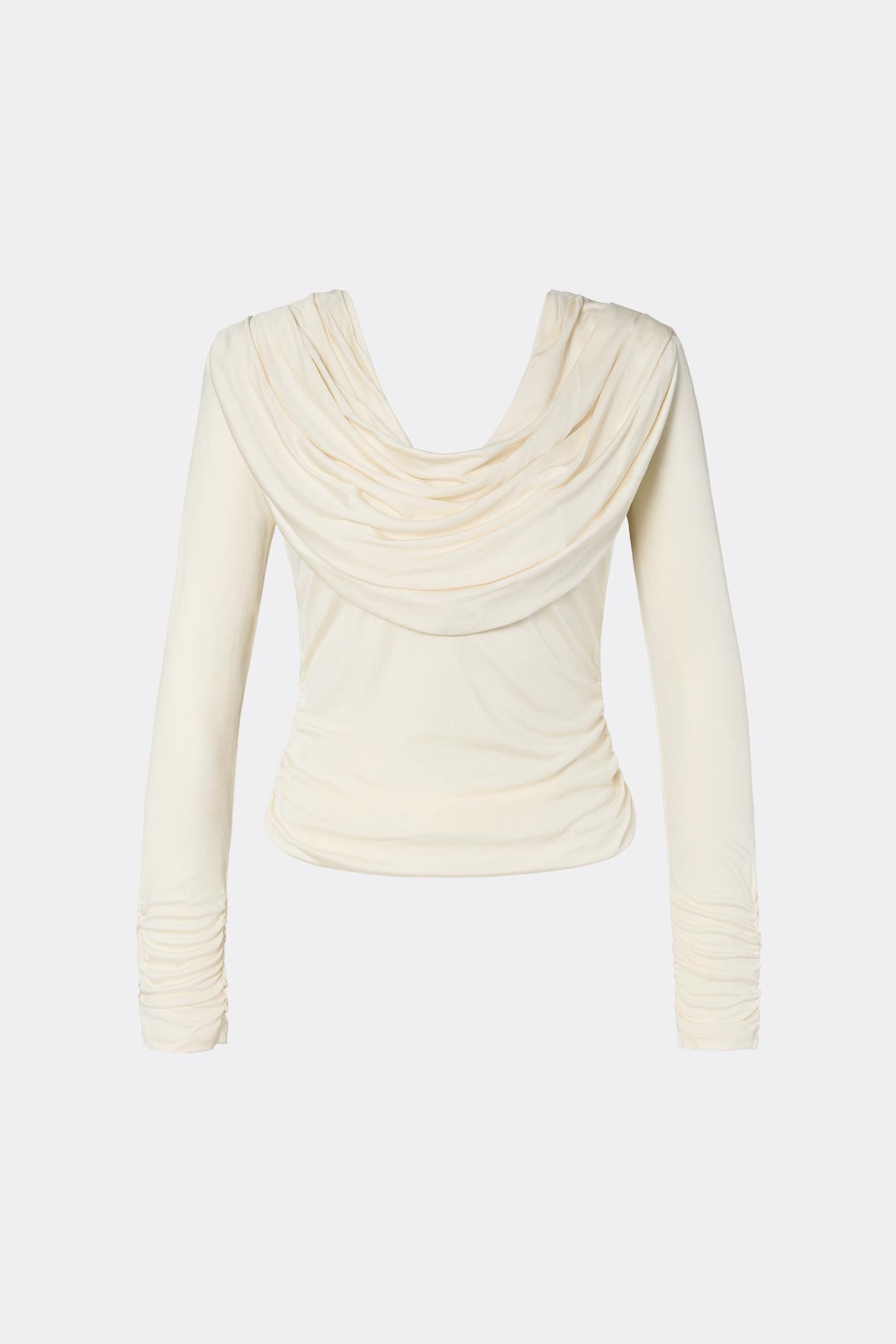 Signe Cowl Jersey Top Pearl