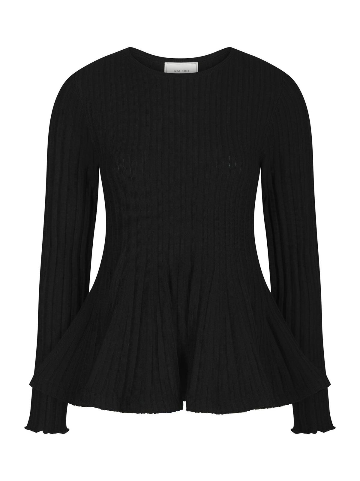 Wallina Peplun Knit Blouse Black