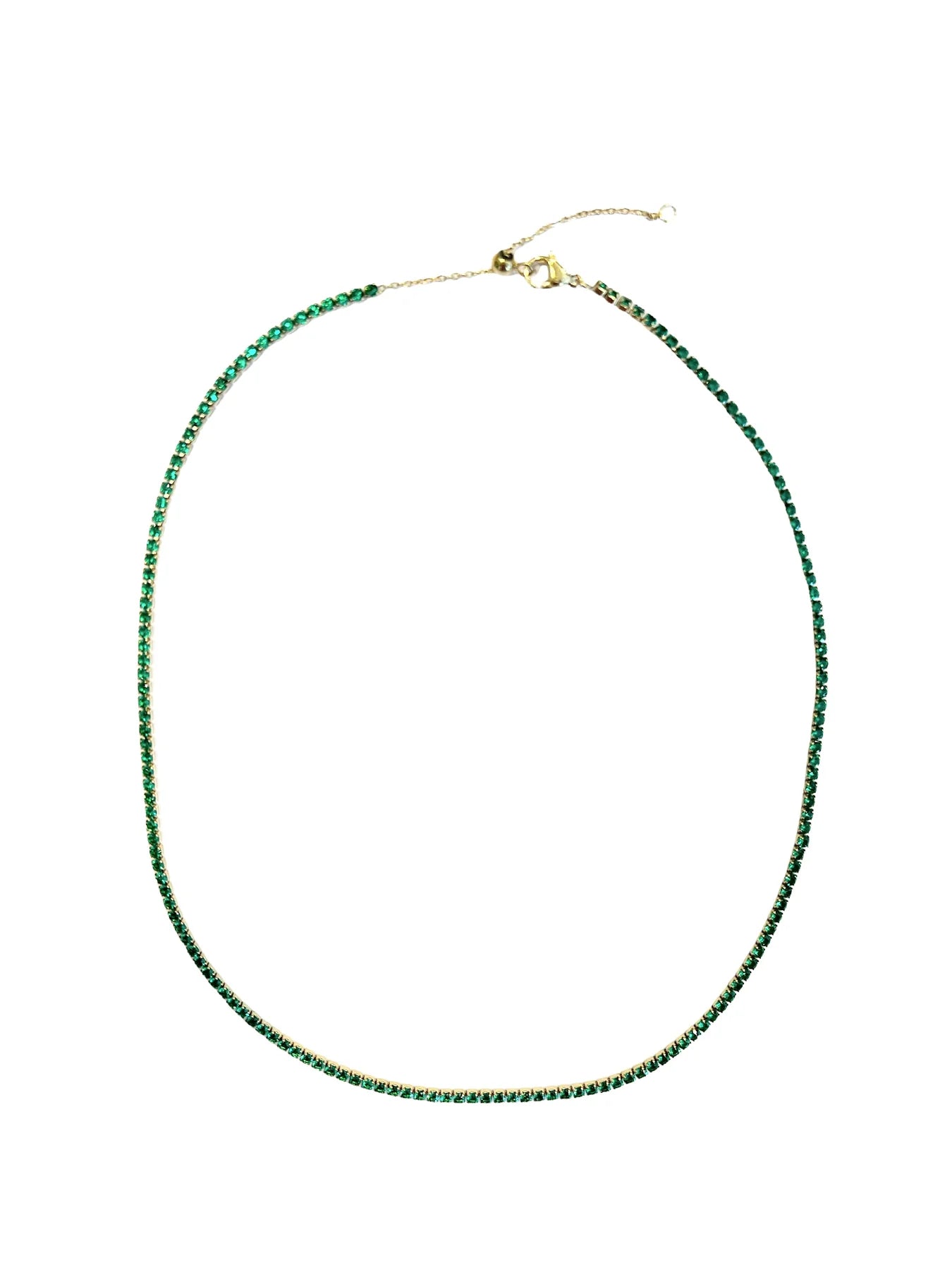 Tennis Chain Necklace 2mm Green