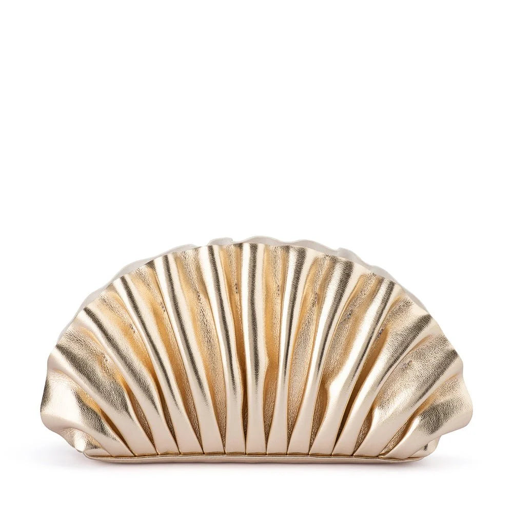 Hollie Pleated Clutch Gold