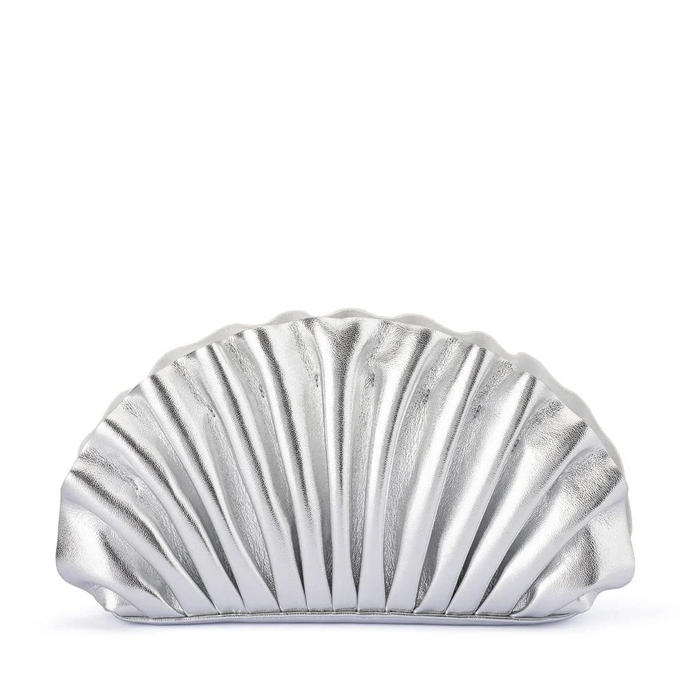 Hollie Pleated Clutch Silver