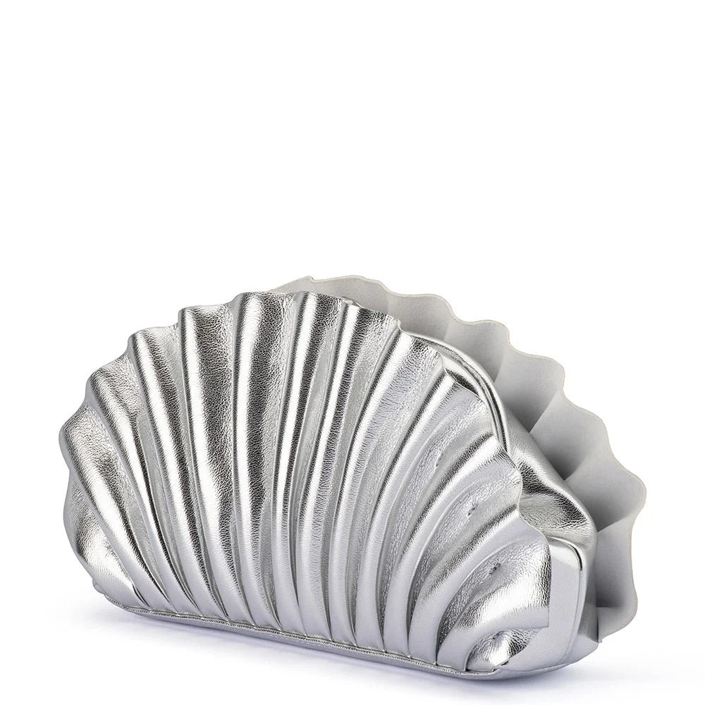 Hollie Pleated Clutch Silver