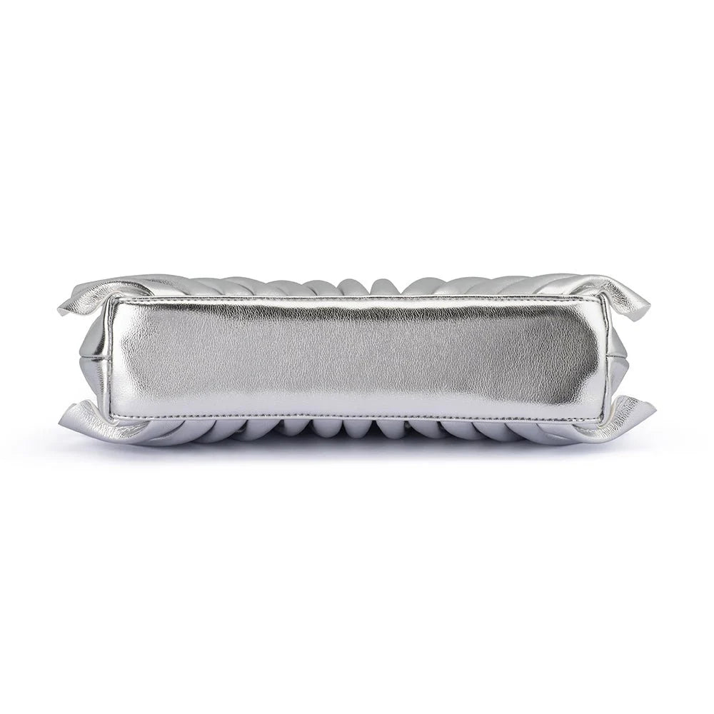 Hollie Pleated Clutch Silver