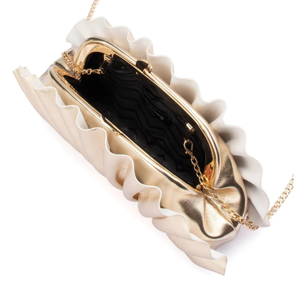 Hollie Pleated Clutch Gold