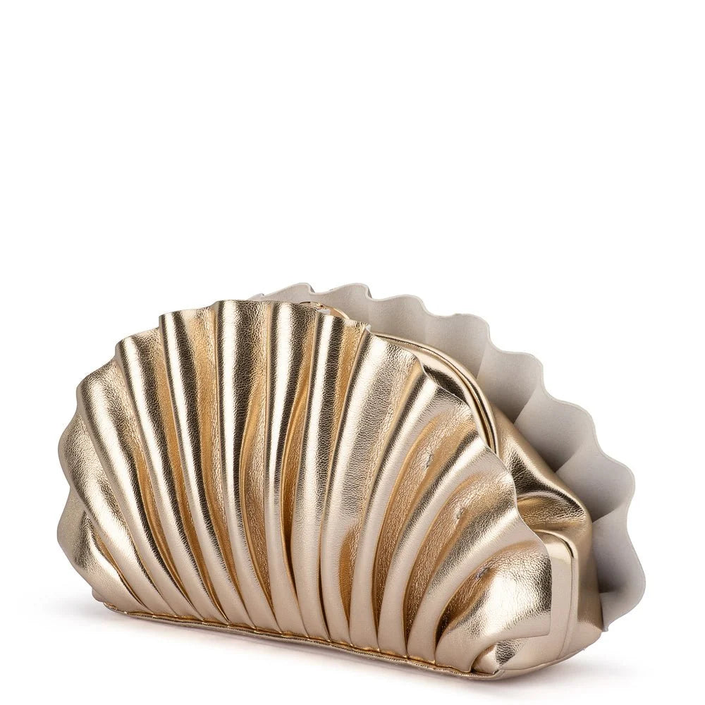 Hollie Pleated Clutch Gold
