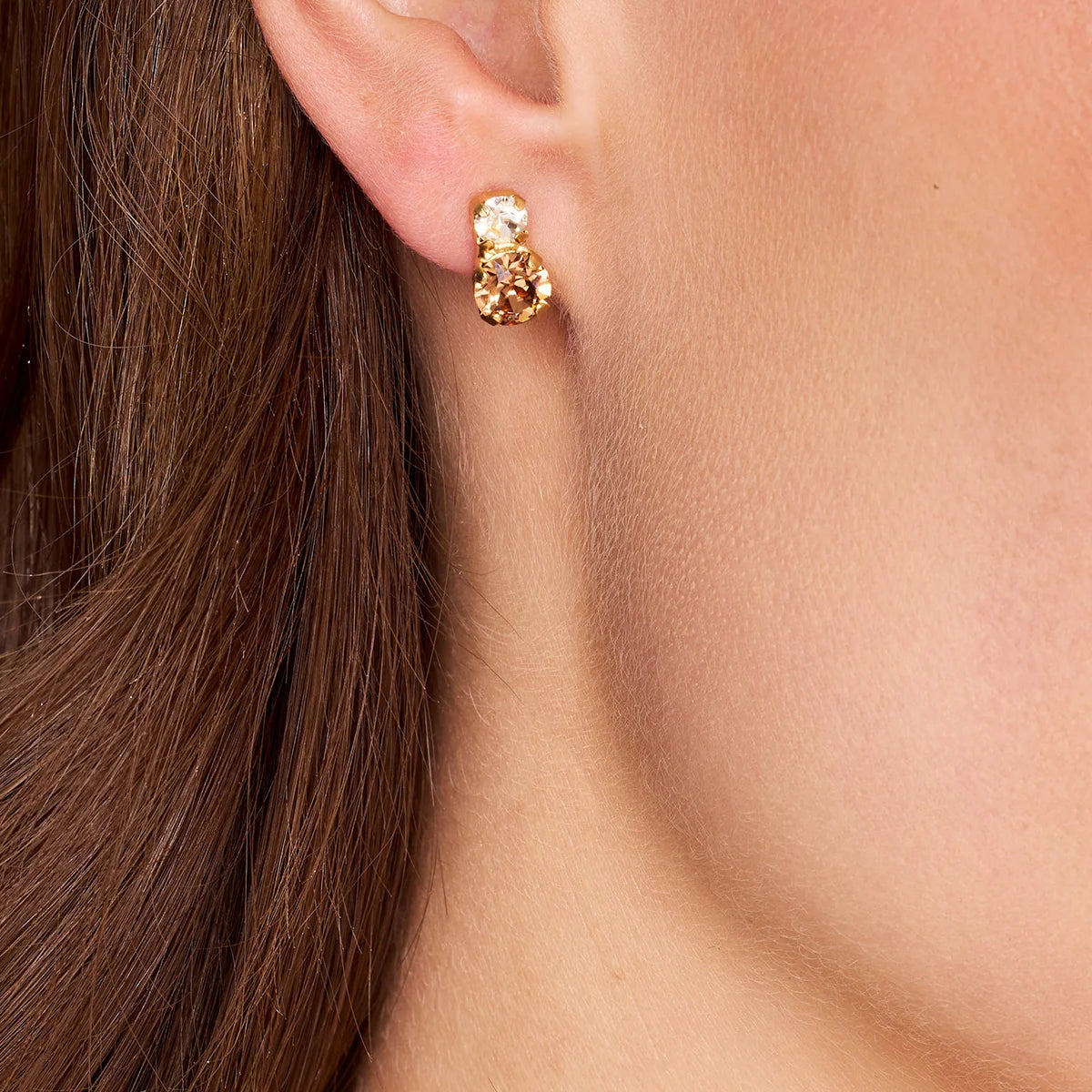 Leah Earrings Gold Topaz Combo