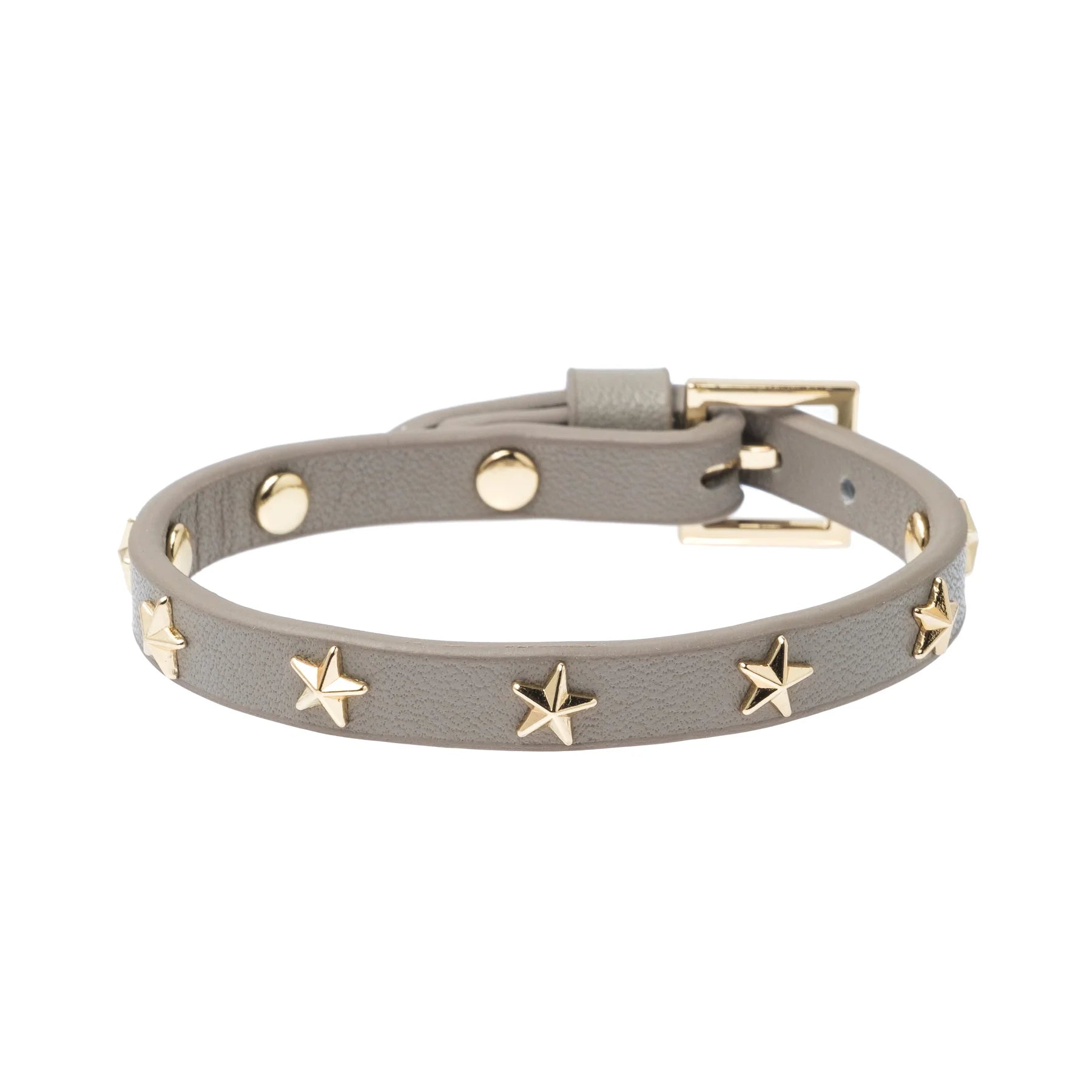 Leather Star Stud Bracelet Mini Light Taupe