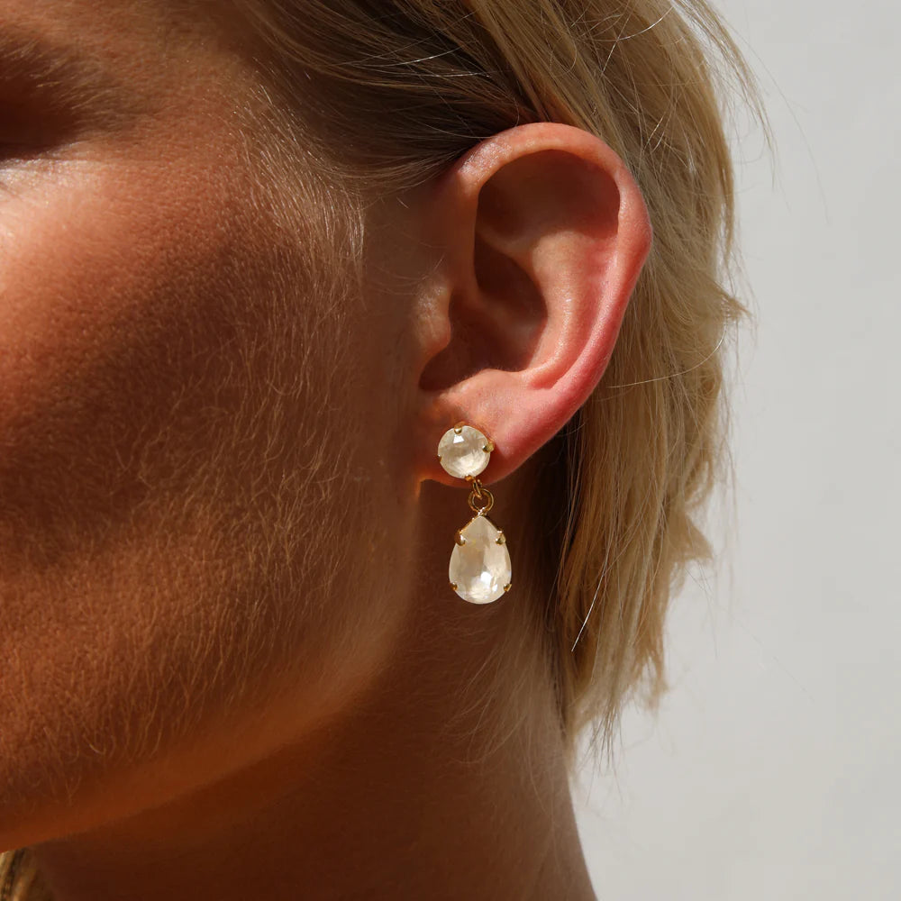 Mini Drop Earrings Gold Linen Ignite