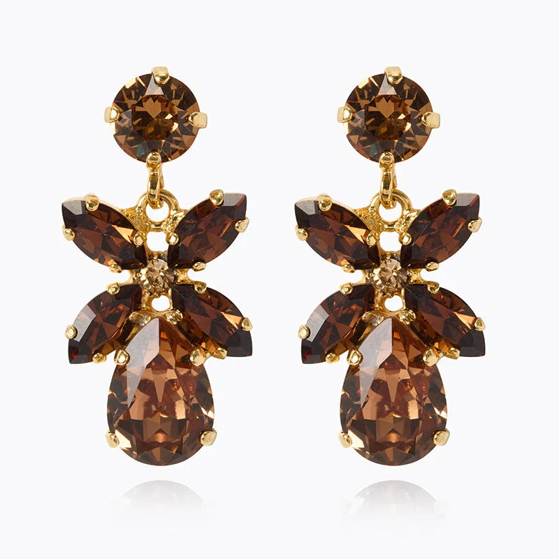 Mini Dione Earrings Gold Topaz Combo