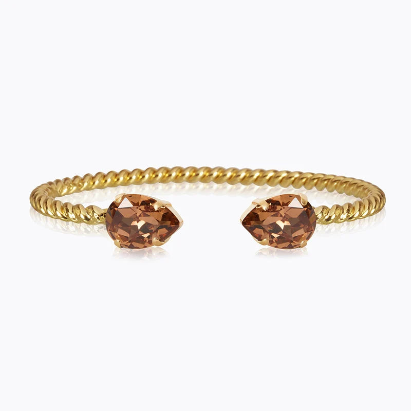 Mini Drop Bracelet Gold Light Smoked Topaz
