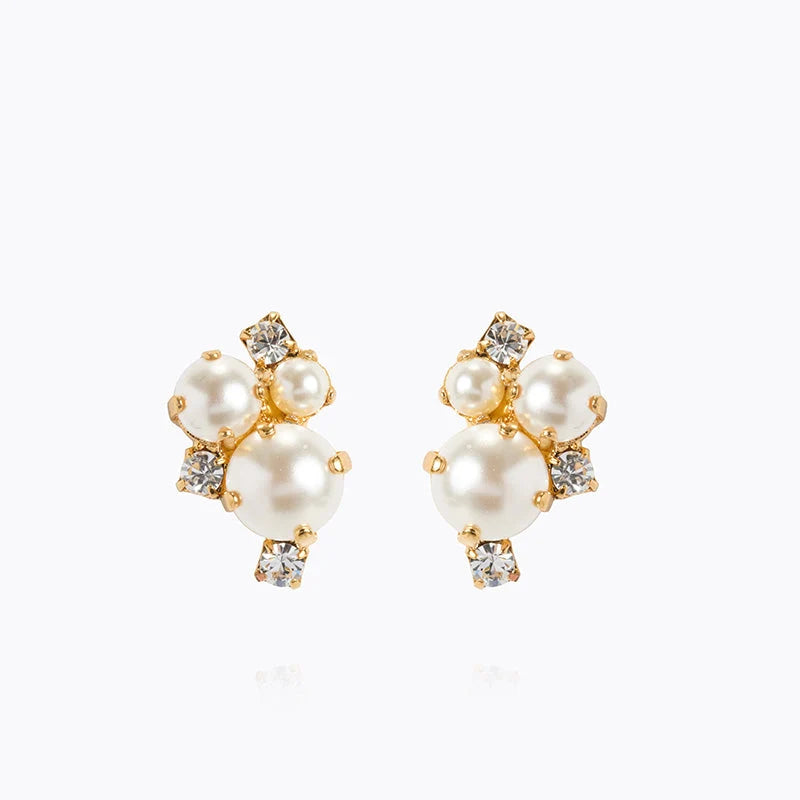 Molly Earrings Gold Pearl/Crystal