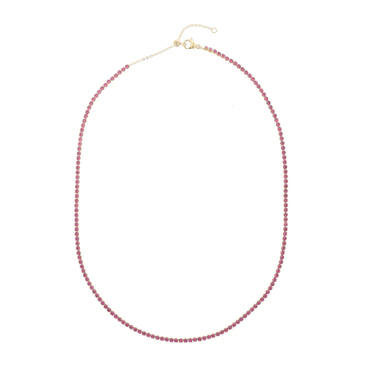 Tennis Chain Necklace 2mm Pink