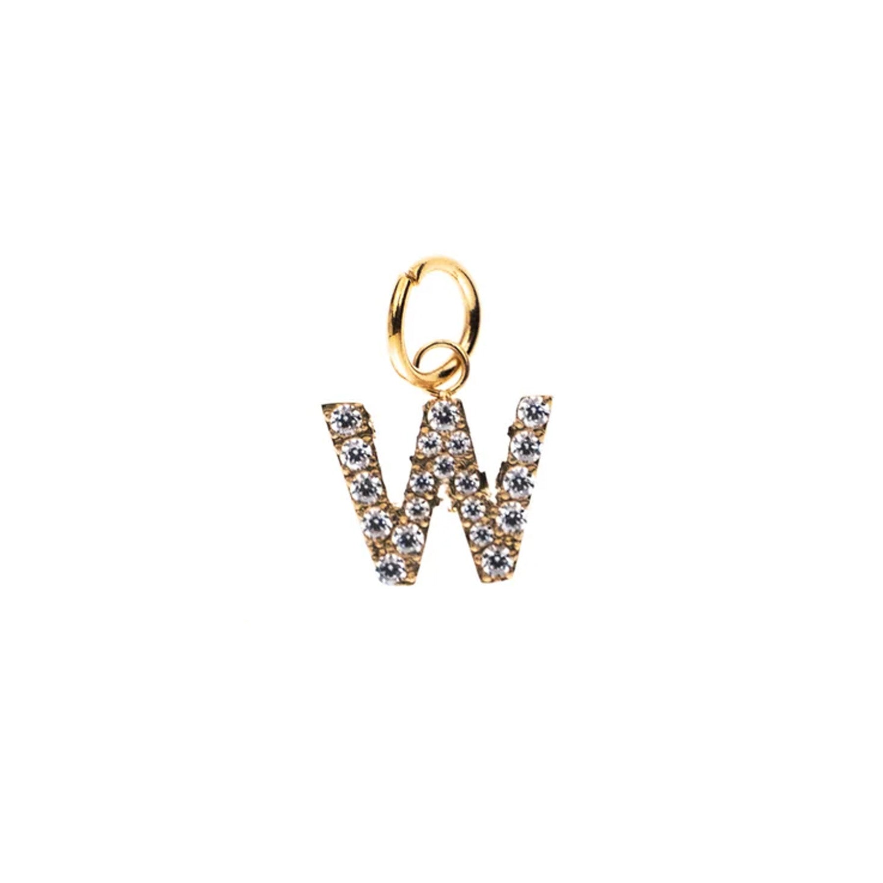 Crystal Letter Charm 'W'