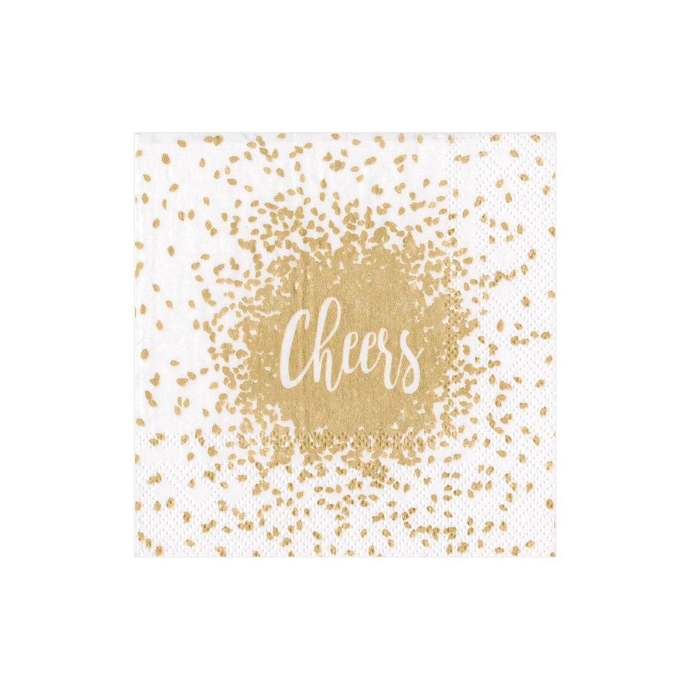 Cheers in Gold Boxed Cocktail Napkins