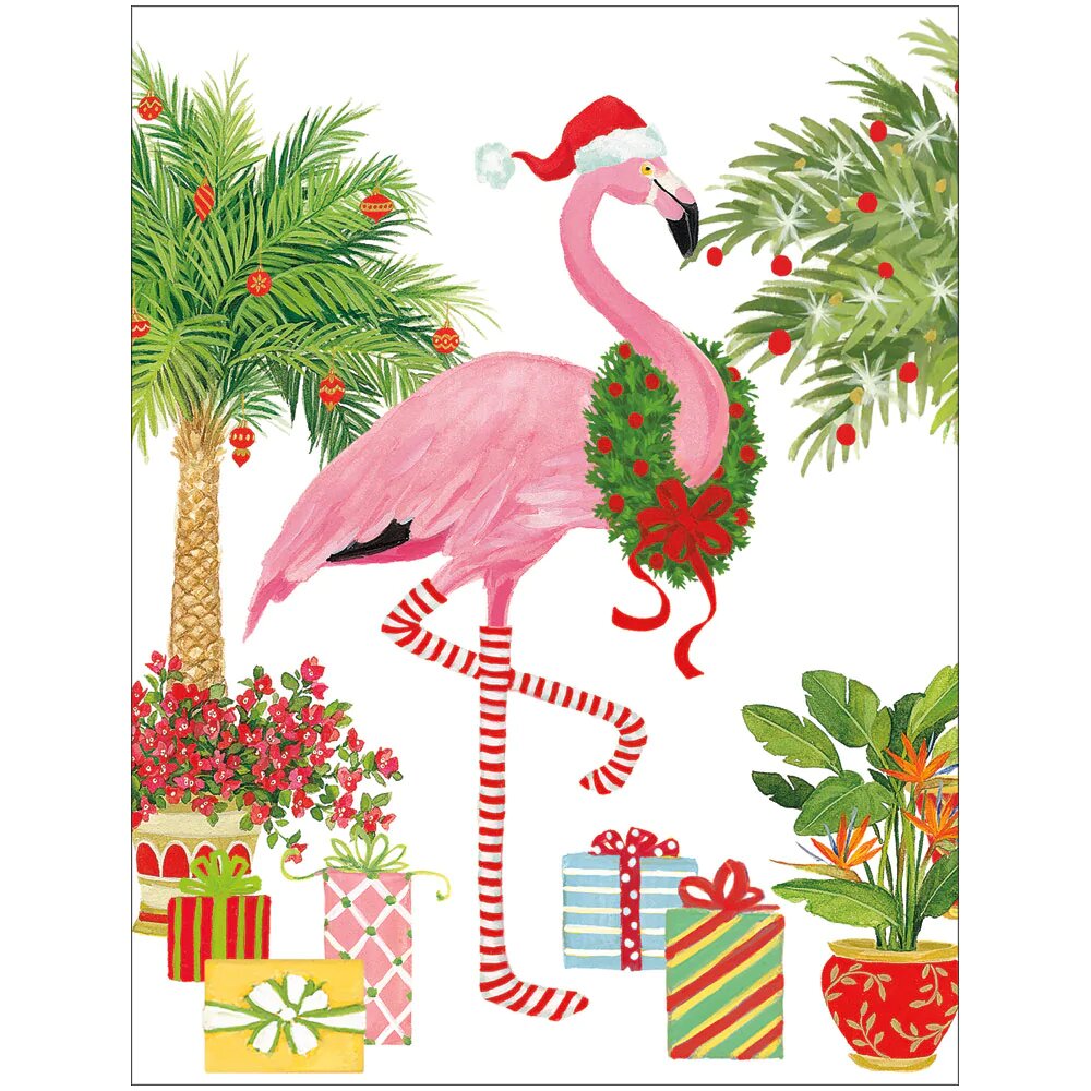 Christmas Flamingo Christmas Cards 5-Pack