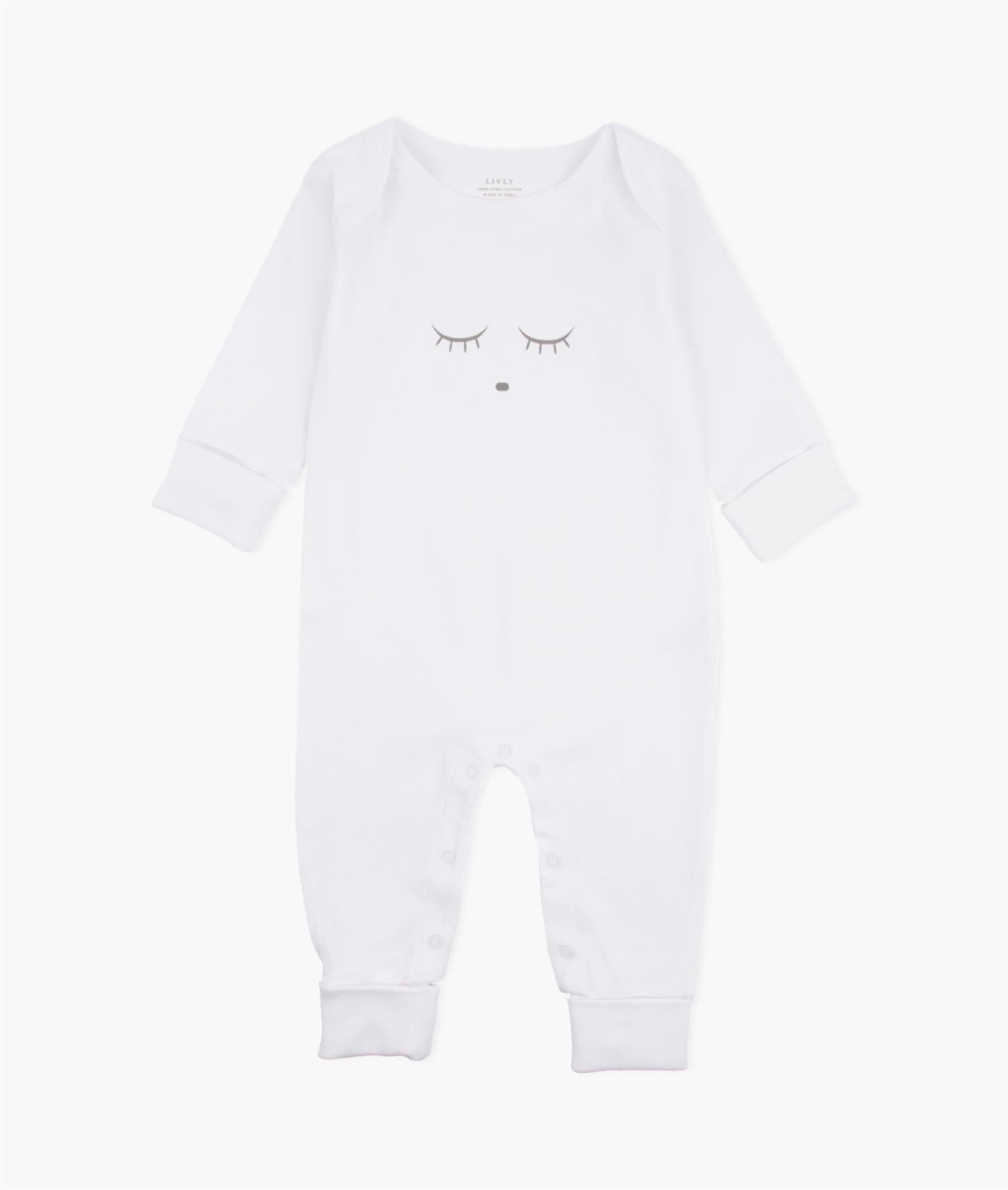 Sleeping Cutie Coverall White/Grey