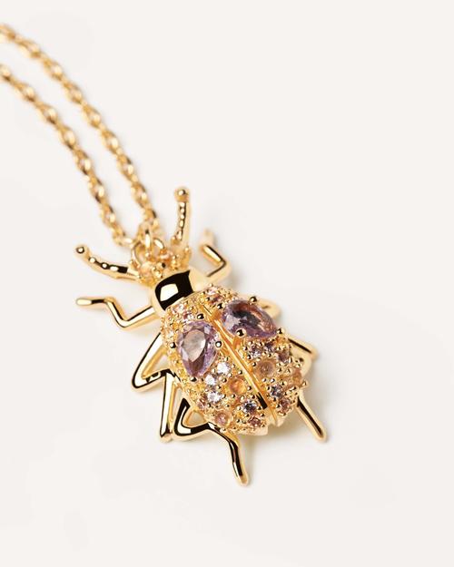 Wisdom Beetle Amulet Necklace Gold