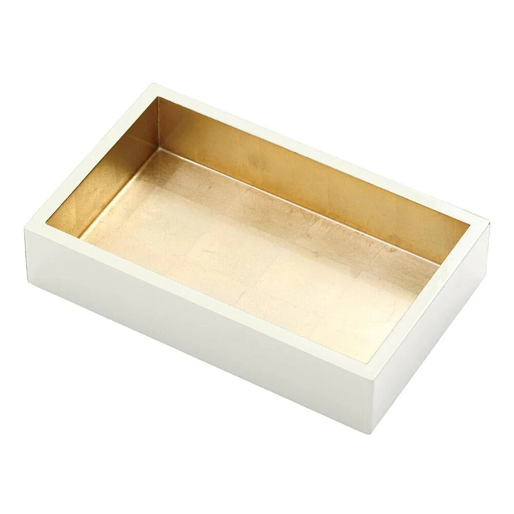 Lacquer Guest Towel Napkin Holder Ivory & Gold