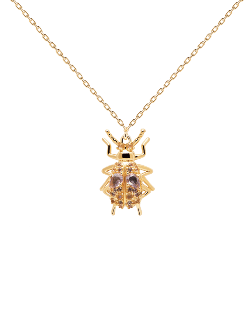 Wisdom Beetle Amulet Necklace Gold