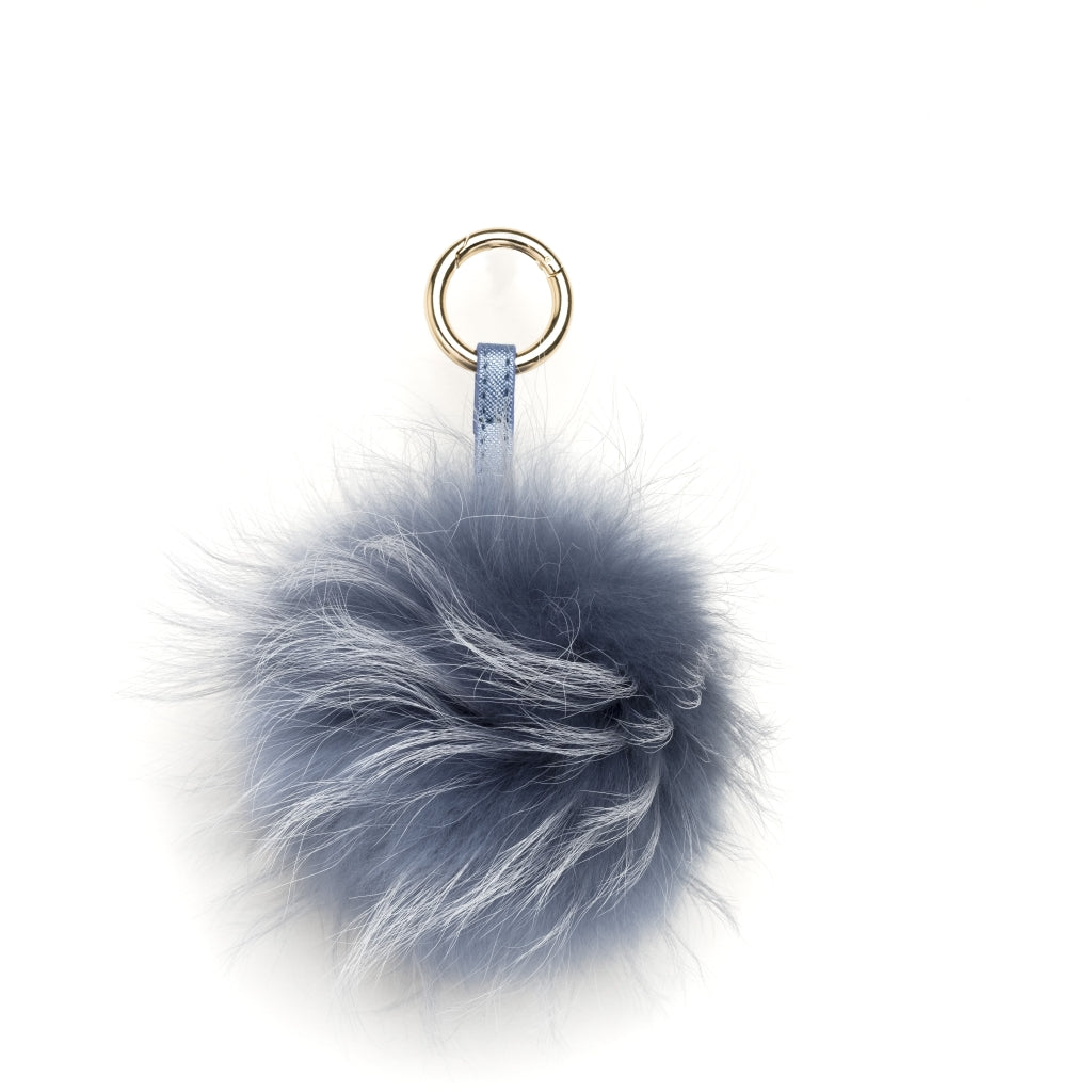 Raccoon Key Ring Pom Pom 501 Blue