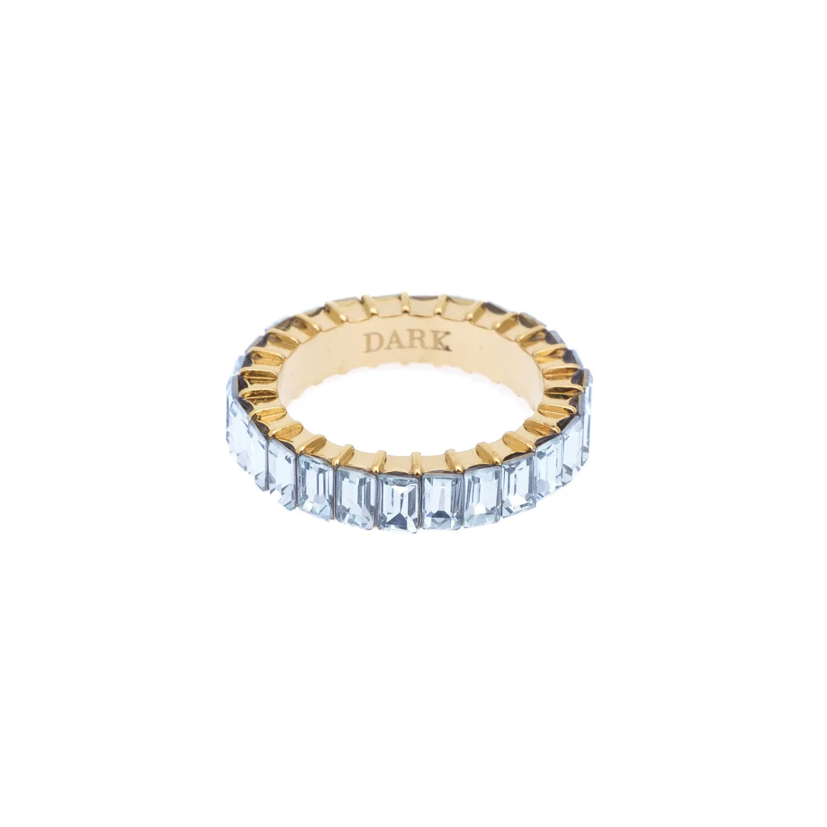 Baguette Crystal Ring Light Blue