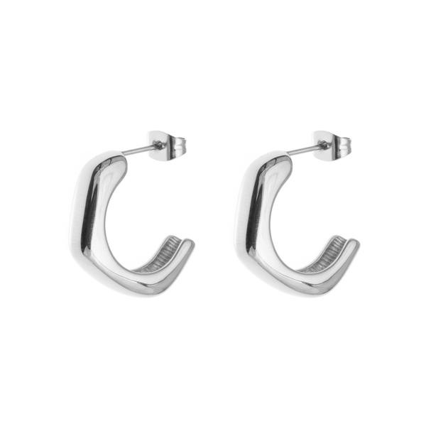Chunky Creole Earring Small Silver