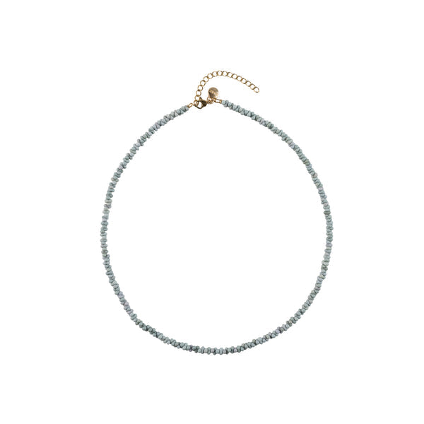 Peanut Bead Necklace Matte Teal
