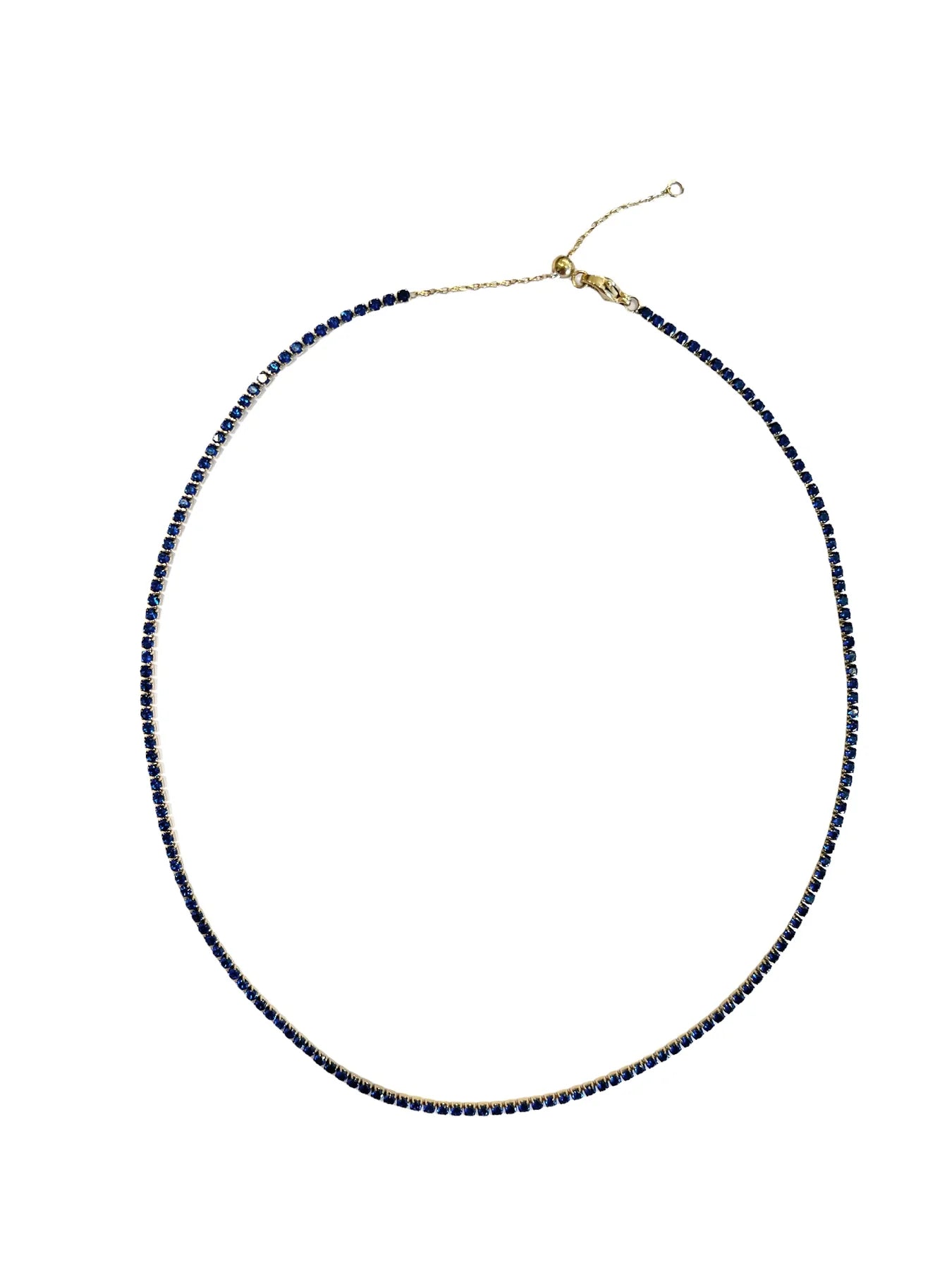 Tennis Chain Necklace 2mm Navy Blue