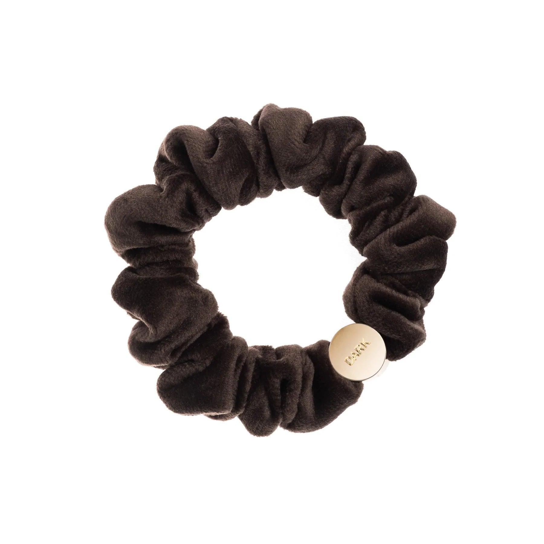 Velvet Mini Scrunchie Chocolate Brown