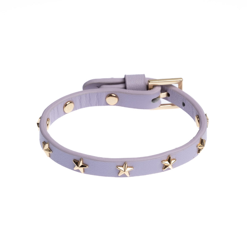 Leather Star Stud Bracelet Mini Lavender