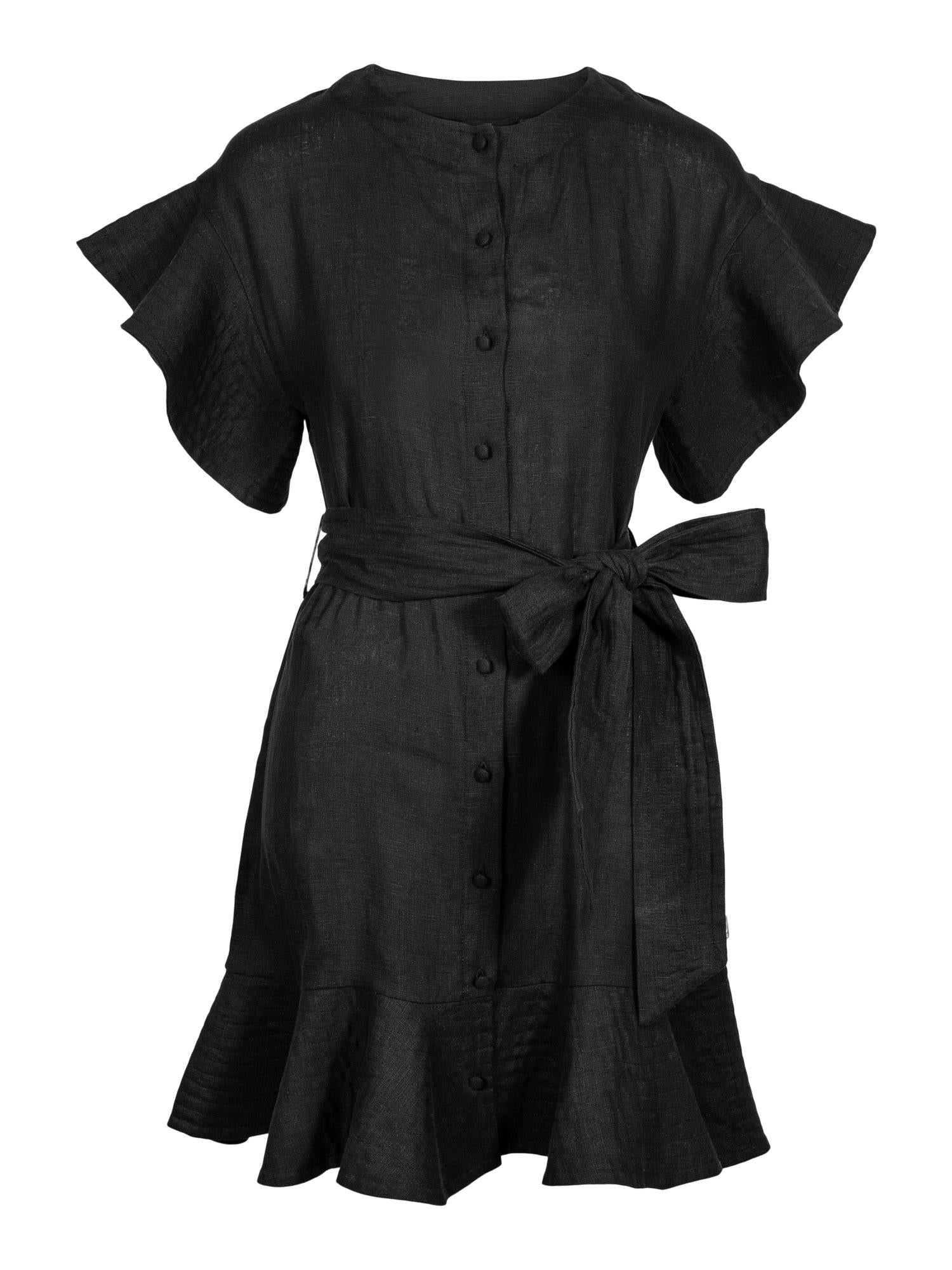 Fia Linen Dress Black
