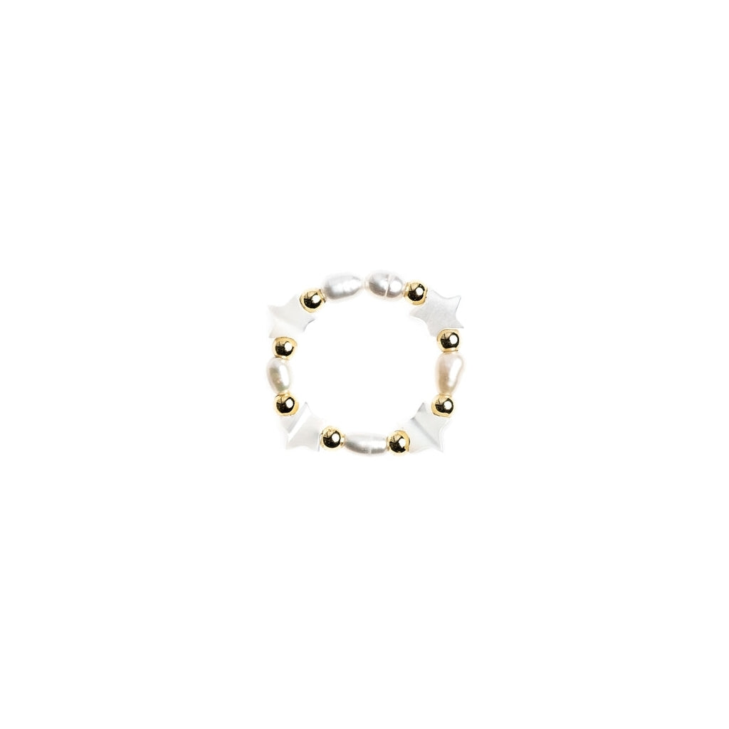 Star Mop Ring White Pearl