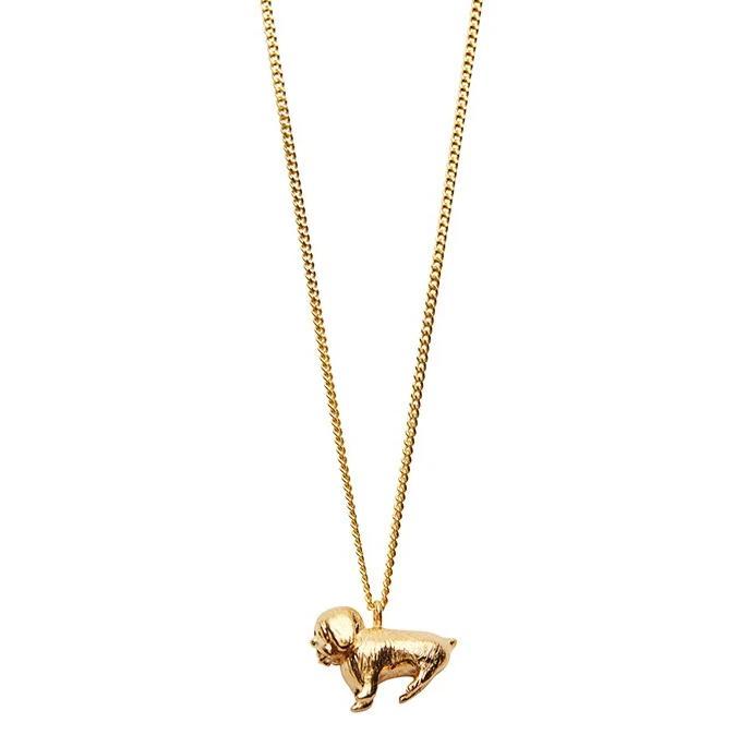 Puppy Necklace Gold