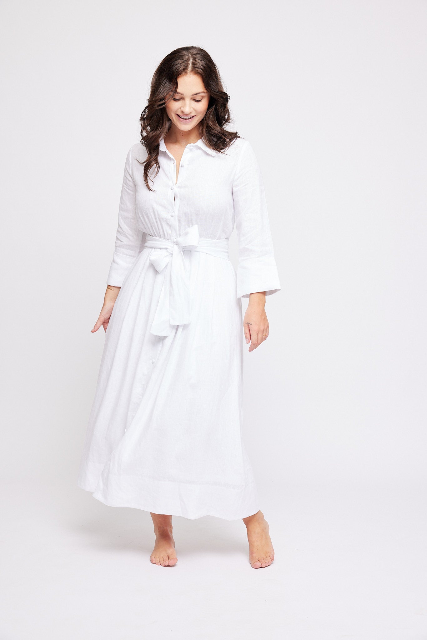 Marja Linen Dress White
